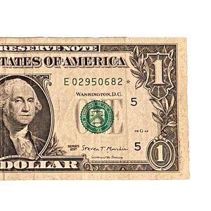 $1 Dollar Star Note - Low Print Run - 250K - Low Serial Number 2017A E02950682*
